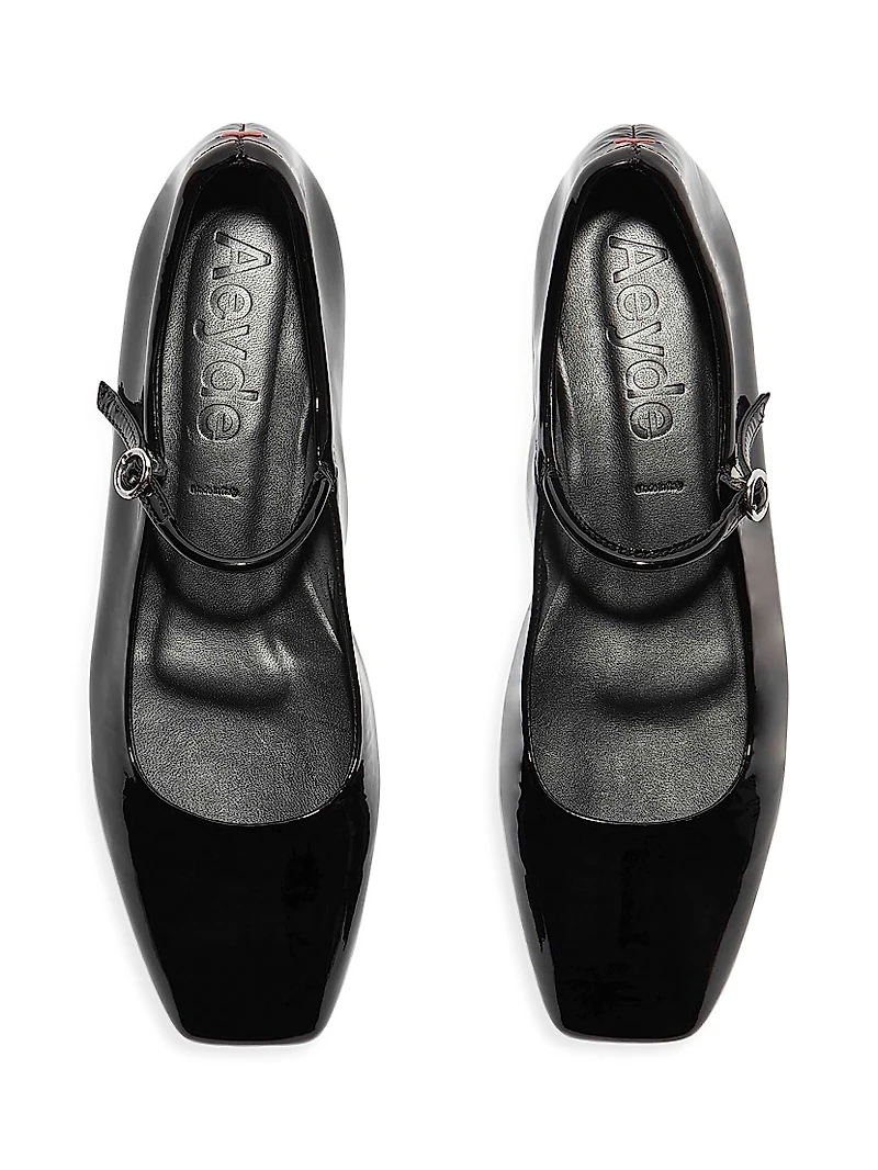 Patent Leather Square-Toe Flats