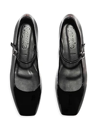 Patent Leather Square-Toe Flats
