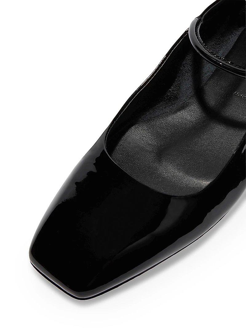 Patent Leather Square-Toe Flats