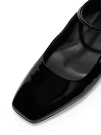 Patent Leather Square-Toe Flats