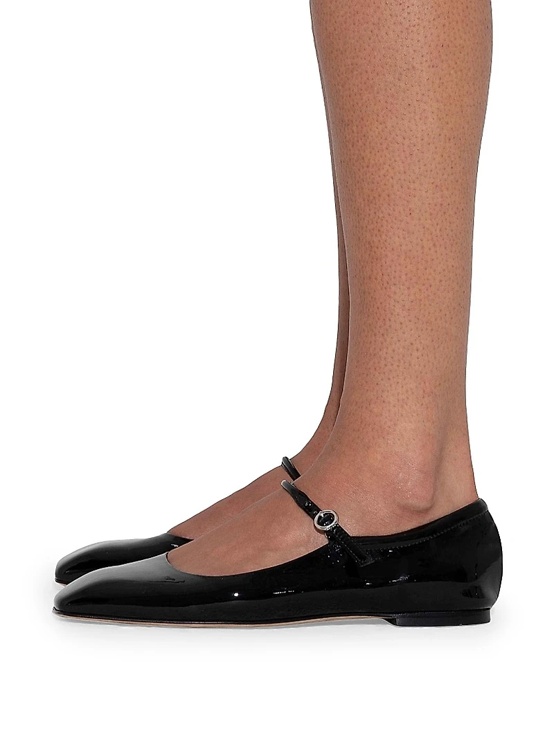 Patent Leather Square-Toe Flats