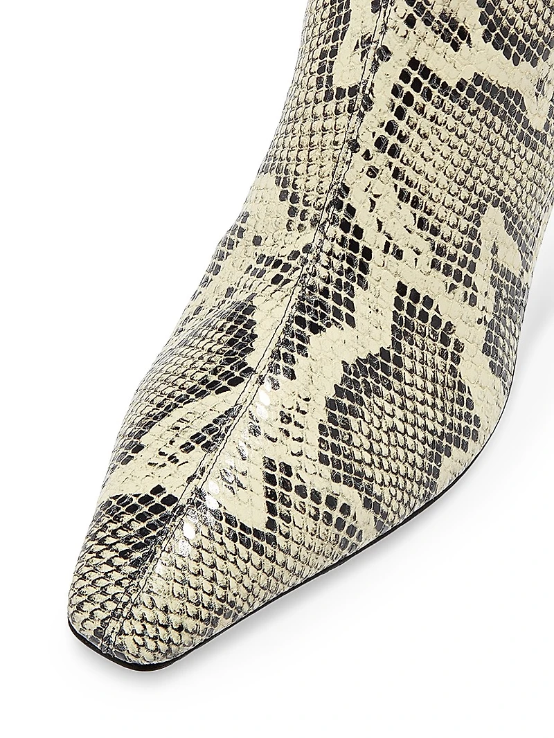 Klea 40MM Snakeskin-Embossed Leather Knee-High Boots