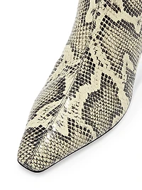 Klea 40MM Snakeskin-Embossed Leather Knee-High Boots