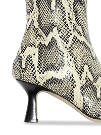 Klea 40MM Snakeskin-Embossed Leather Knee-High Boots