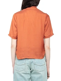 Topher Monogram Satin Blouse