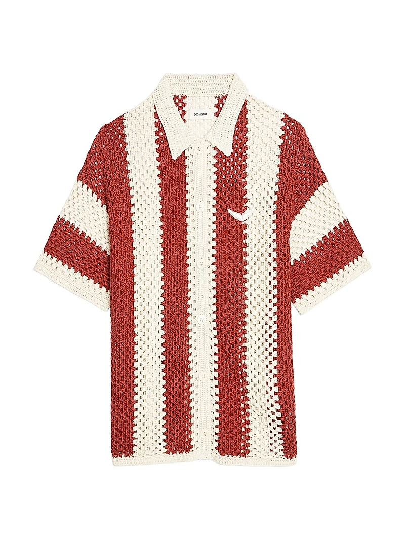 Ciara Knit Striped Cotton Cardigan