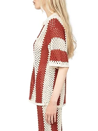 Ciara Knit Striped Cotton Cardigan