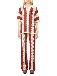 Ciara Knit Striped Cotton Cardigan