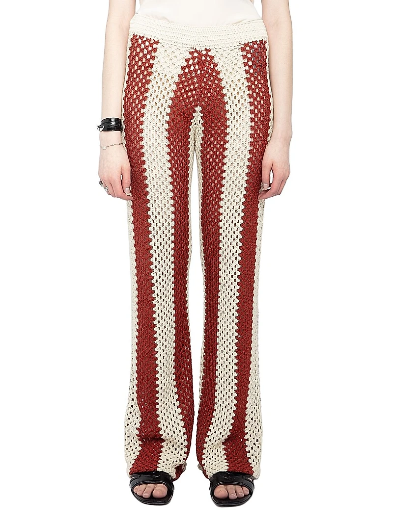 Pia Knit Striped Cotton Pants