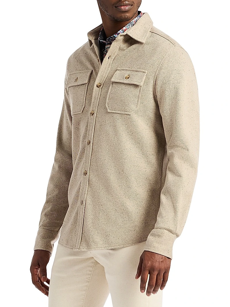 Vigano Knit Cotton Shirt Jacket