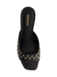 Cenza Grommet Kitten Heel Mules