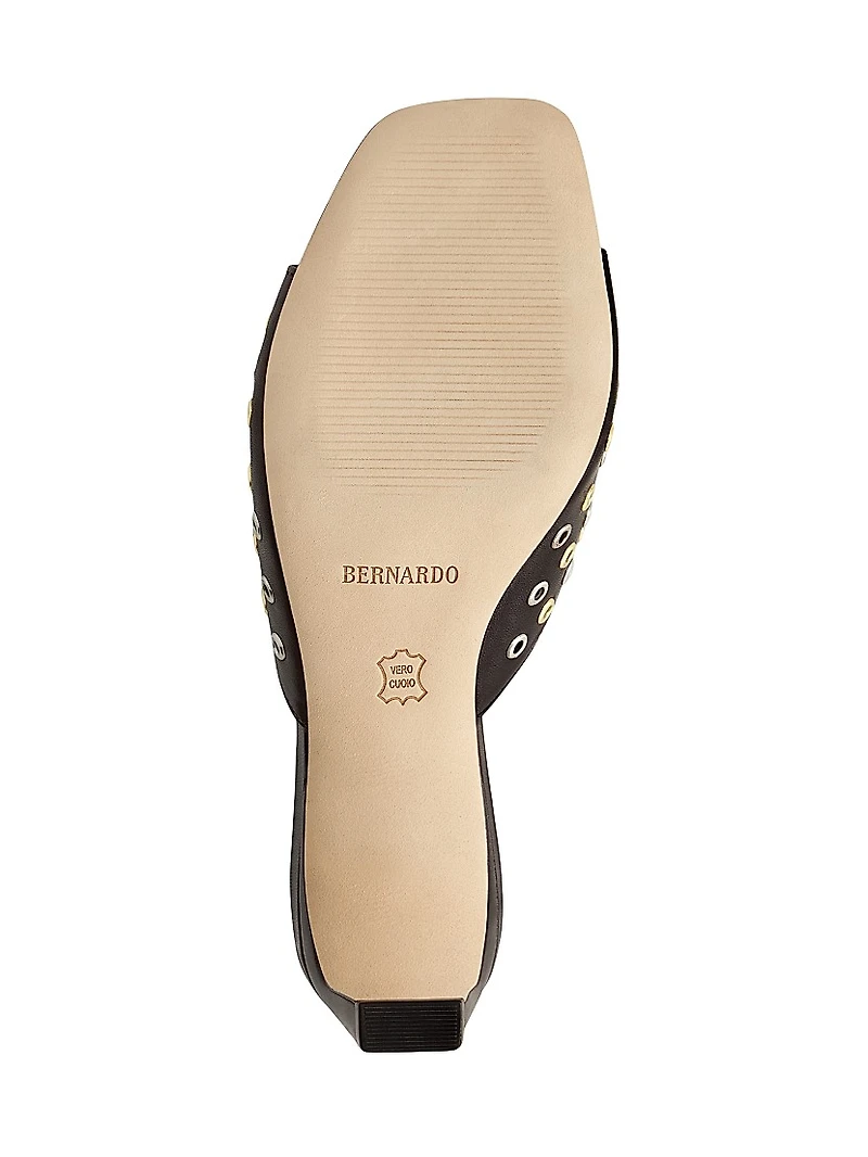 Cenza Grommet Kitten Heel Mules