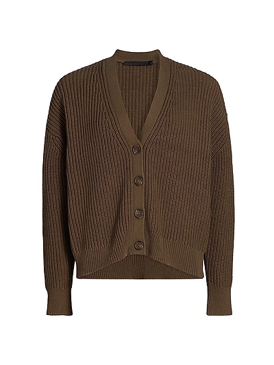 Cropped Cotton Coccoon Cardigan