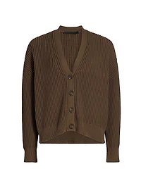 Cropped Cotton Coccoon Cardigan