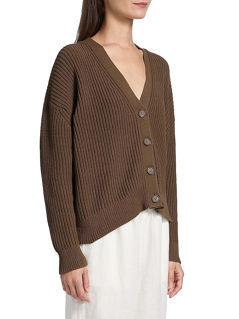 Cropped Cotton Coccoon Cardigan