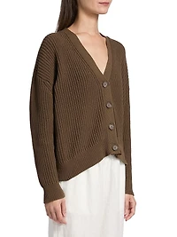 Cropped Cotton Coccoon Cardigan