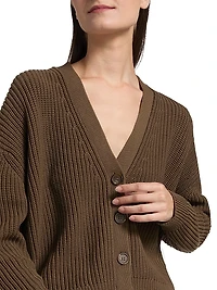 Cropped Cotton Coccoon Cardigan