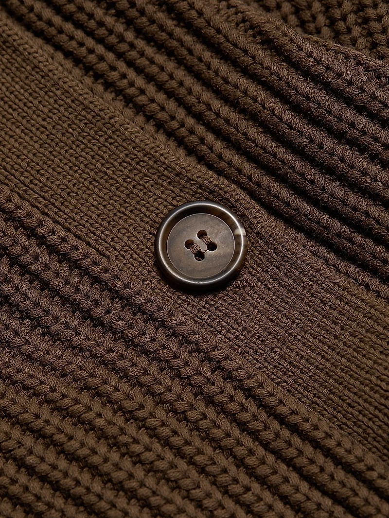 Cropped Cotton Coccoon Cardigan
