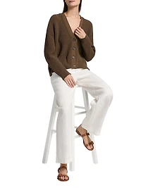 Cropped Cotton Coccoon Cardigan