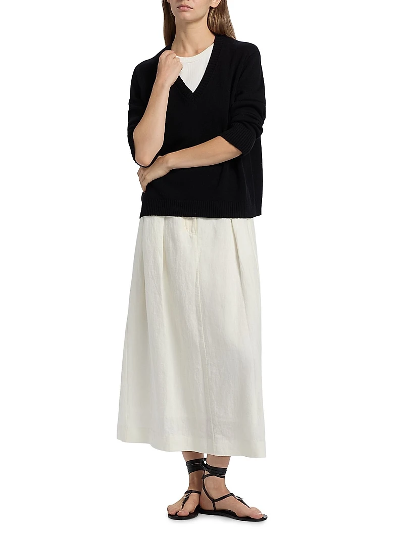 Simone Wool-Cotton V-Neck Sweater