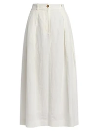 Annabel Linen Midi-Skirt