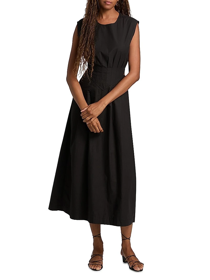 Kit Cotton Poplin Midi-Dress