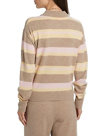 Collegiate Striped Cashmere Polo Shirt