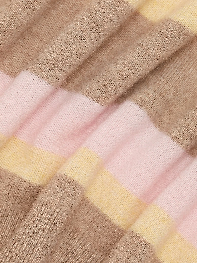 Collegiate Striped Cashmere Polo Shirt