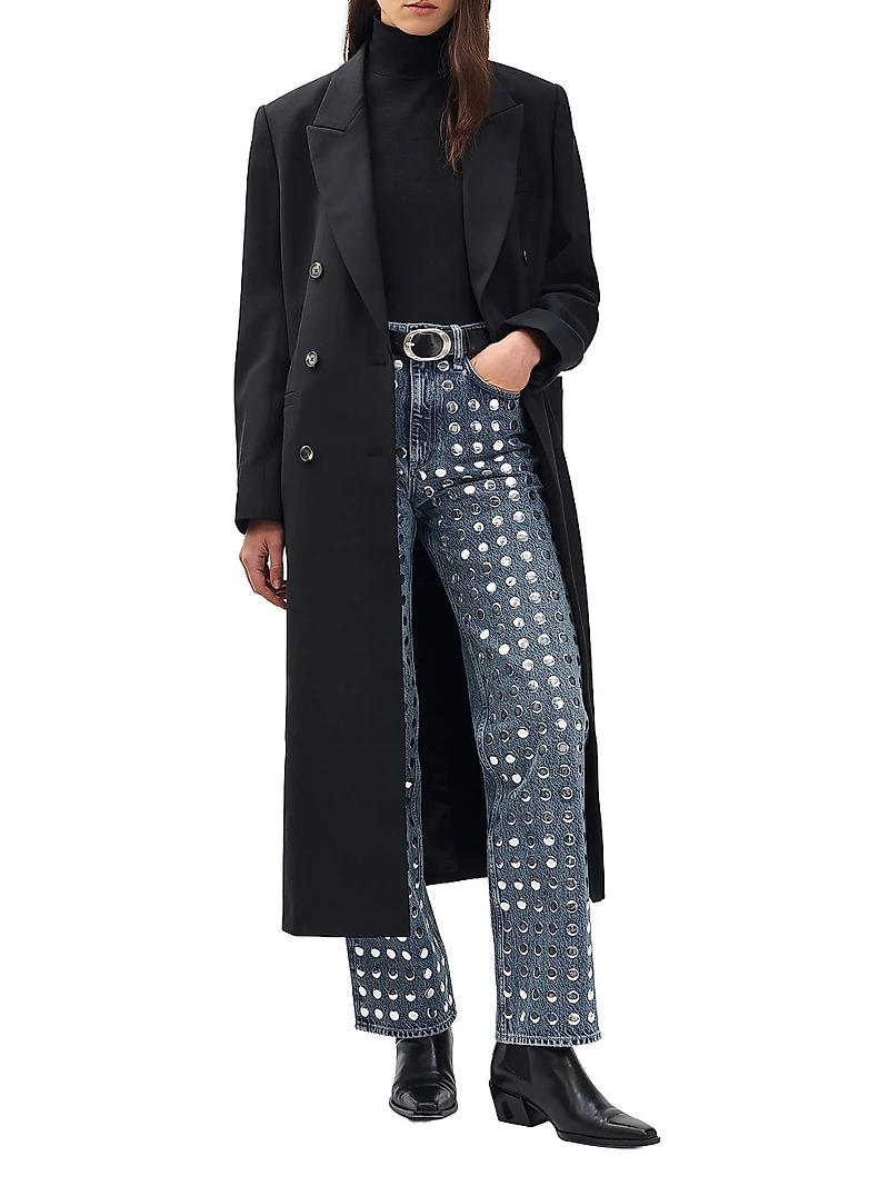 Shea Embellished High-Rise Straight-Leg Jeans