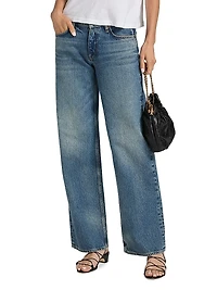 Saige Denim Mid-Rise Straight-Leg Jeans