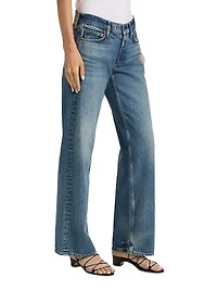 Saige Denim Mid-Rise Straight-Leg Jeans