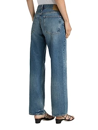 Saige Denim Mid-Rise Straight-Leg Jeans