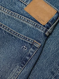 Saige Denim Mid-Rise Straight-Leg Jeans