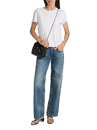 Saige Denim Mid-Rise Straight-Leg Jeans