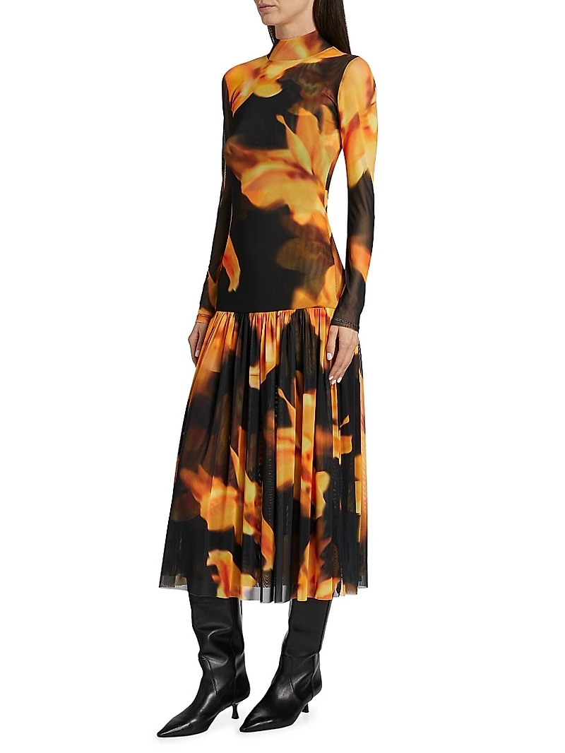 Leylani Floral Mesh Maxi Dress