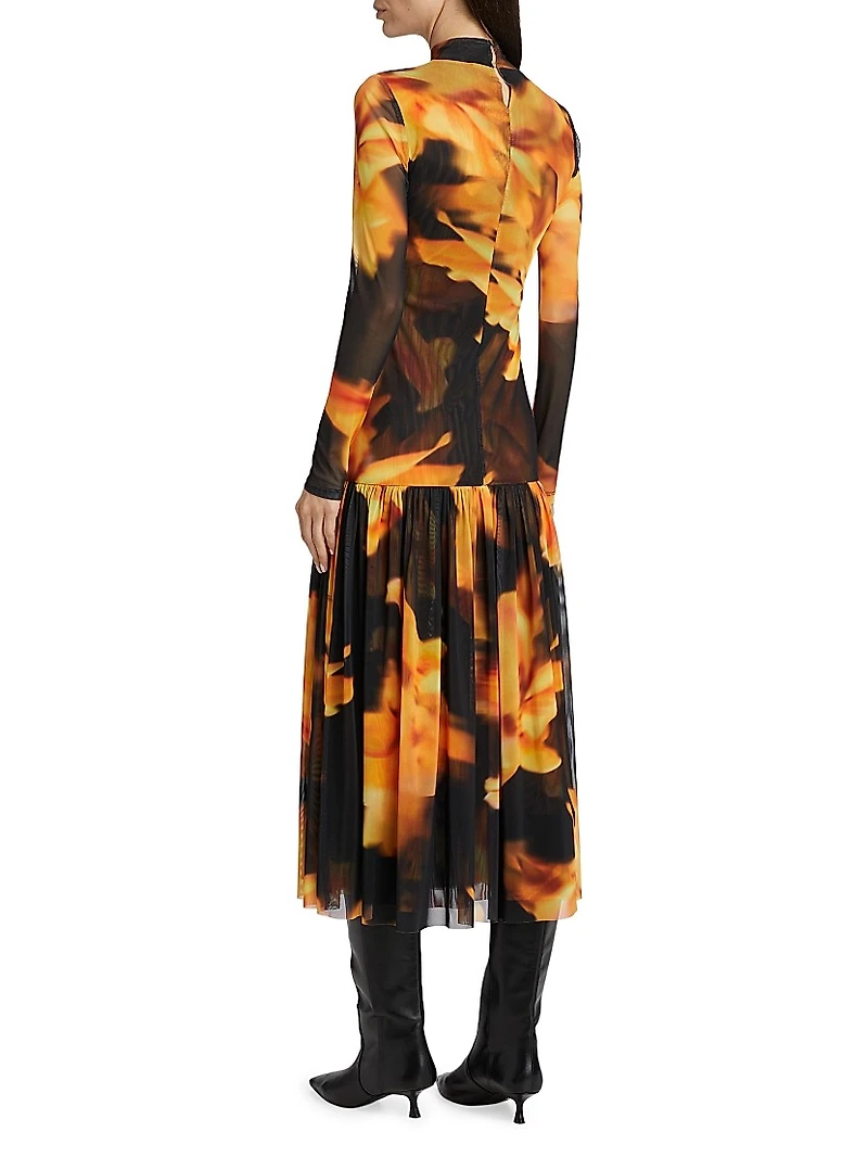 Leylani Floral Mesh Maxi Dress