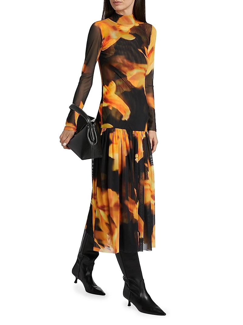 Leylani Floral Mesh Maxi Dress