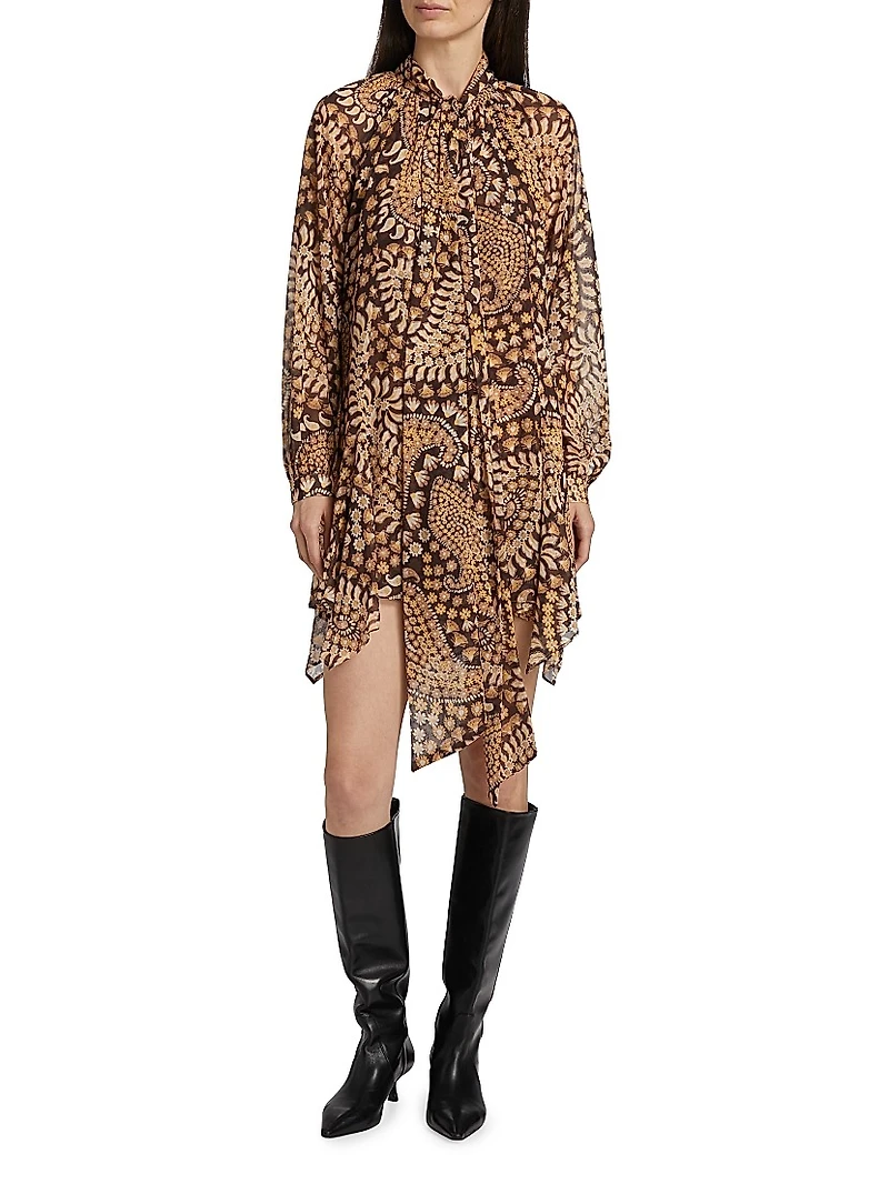 Cindy Printed Draped Minidress
