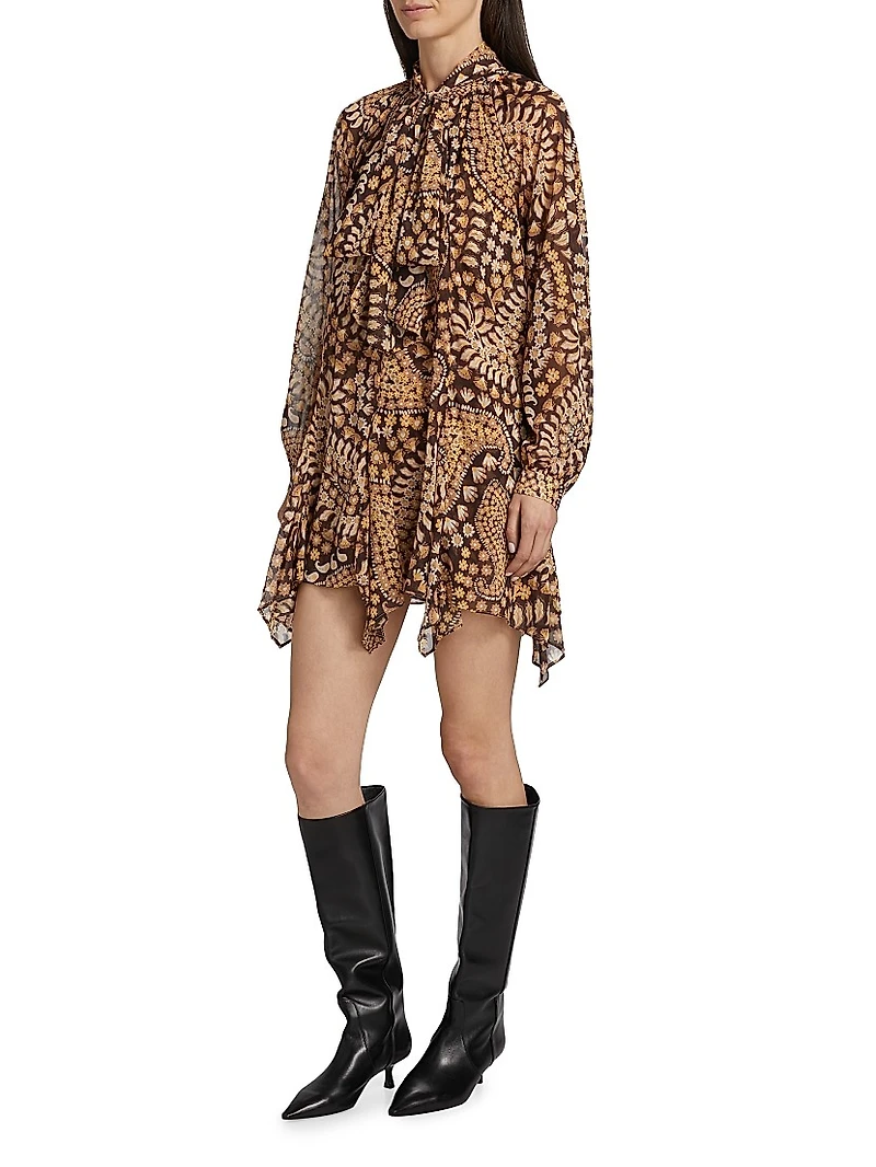 Cindy Printed Draped Minidress