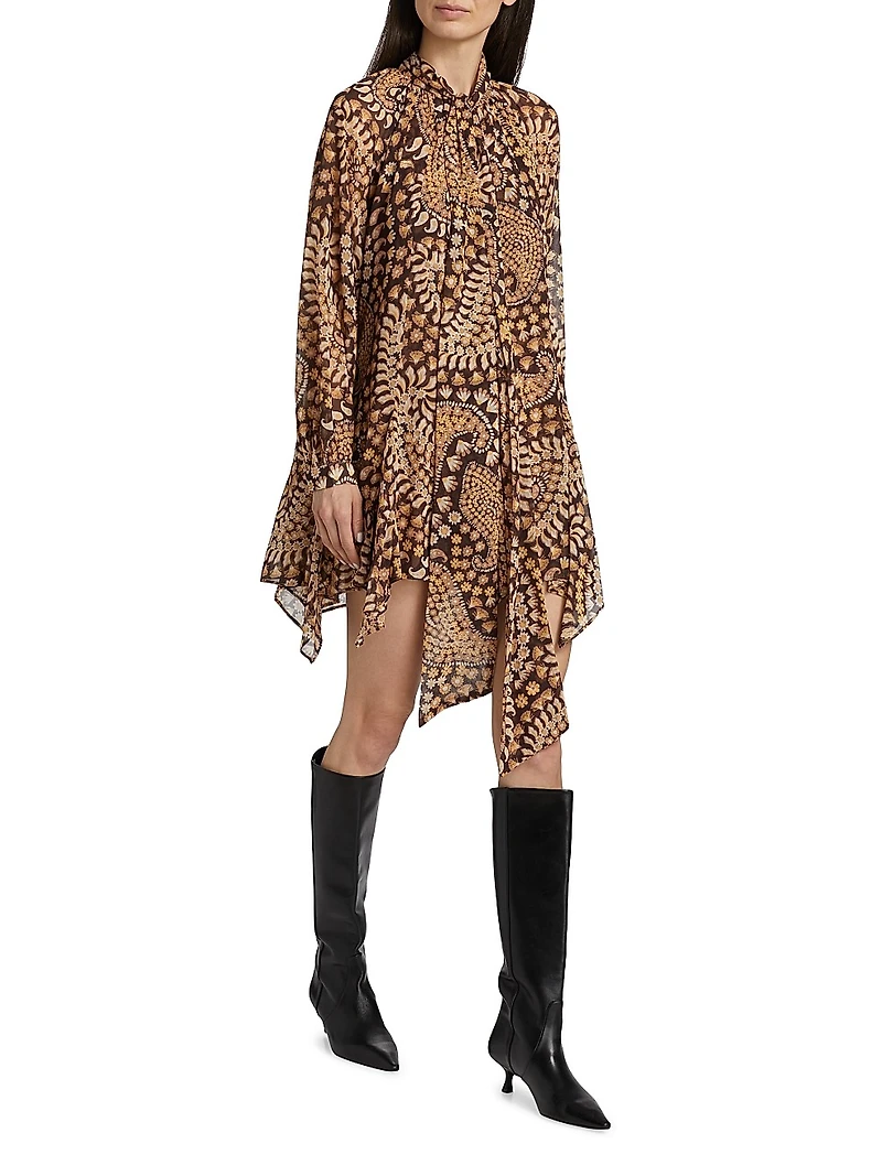 Cindy Printed Draped Minidress