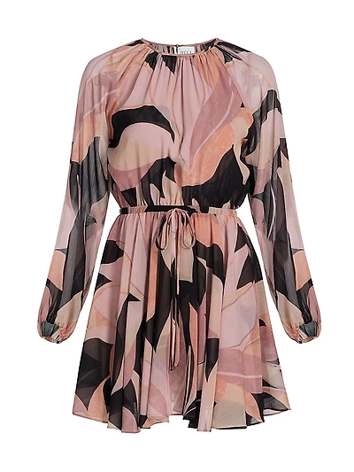 Anthea Abstract-Print Drawstring Minidress