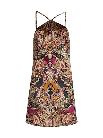 Addie Velvet Paisley Minidress