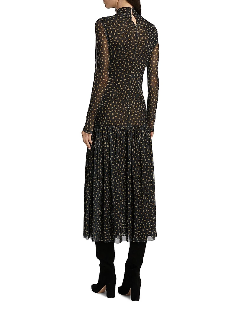 Leylani Polka Dot Midi-Dress