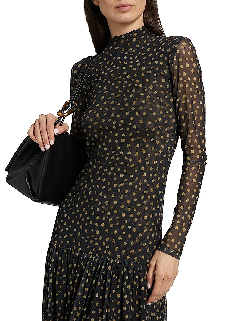 Leylani Polka Dot Midi-Dress