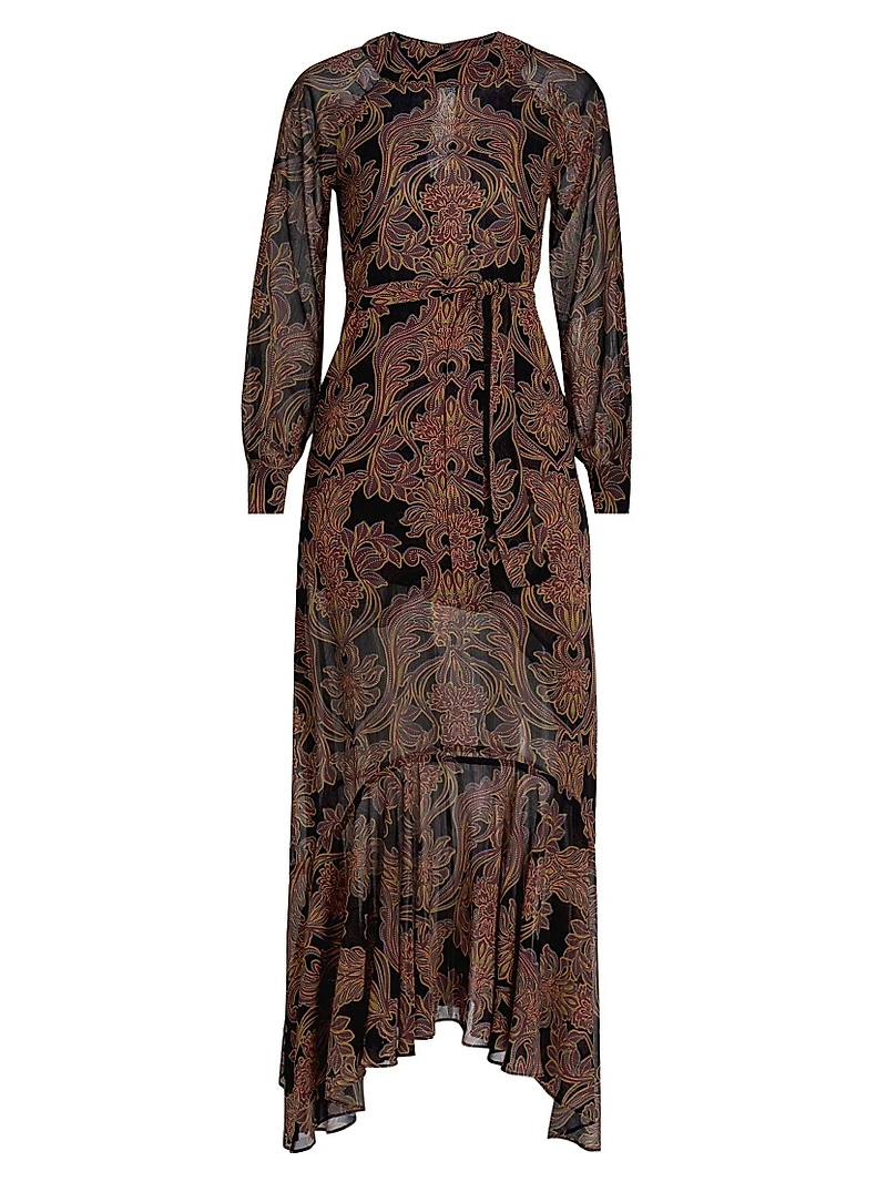 Jill Printed Chiffon Maxi Dress