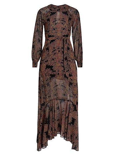 Jill Printed Chiffon Maxi Dress
