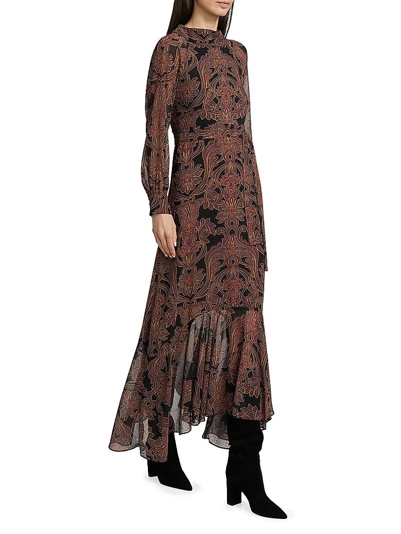 Jill Printed Chiffon Maxi Dress