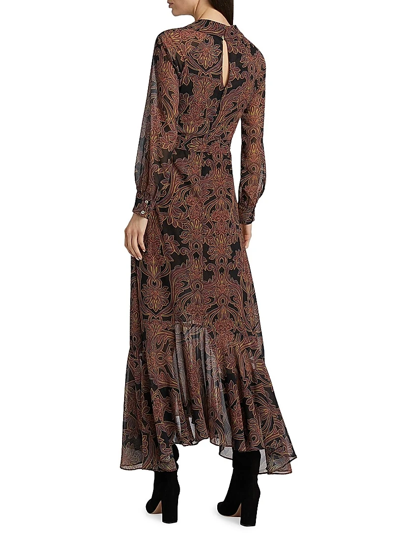 Jill Printed Chiffon Maxi Dress