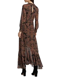 Jill Printed Chiffon Maxi Dress