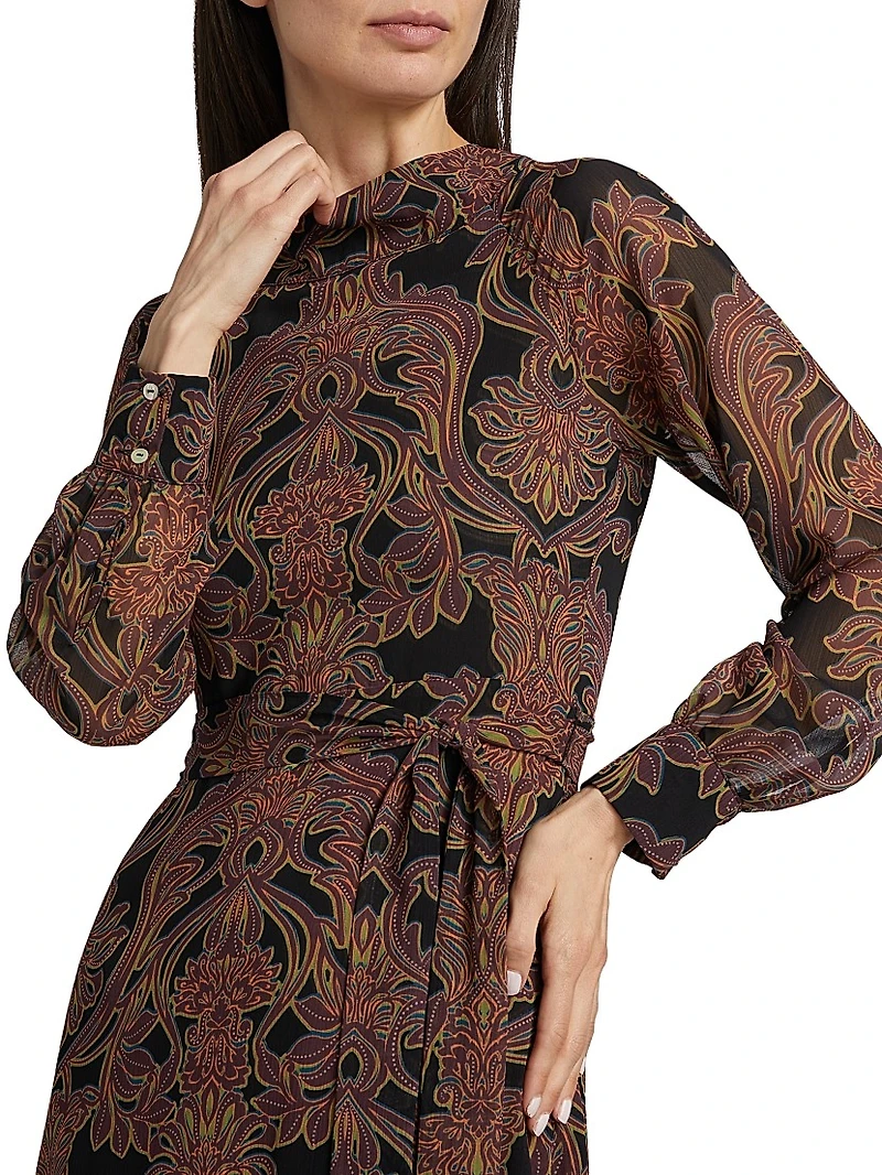 Jill Printed Chiffon Maxi Dress
